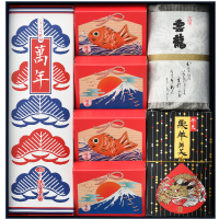 雲龍(半棹)・干支栗羊羹(半棹)・京禧鯛焼４個・ふきよせ煎餅「萬年」